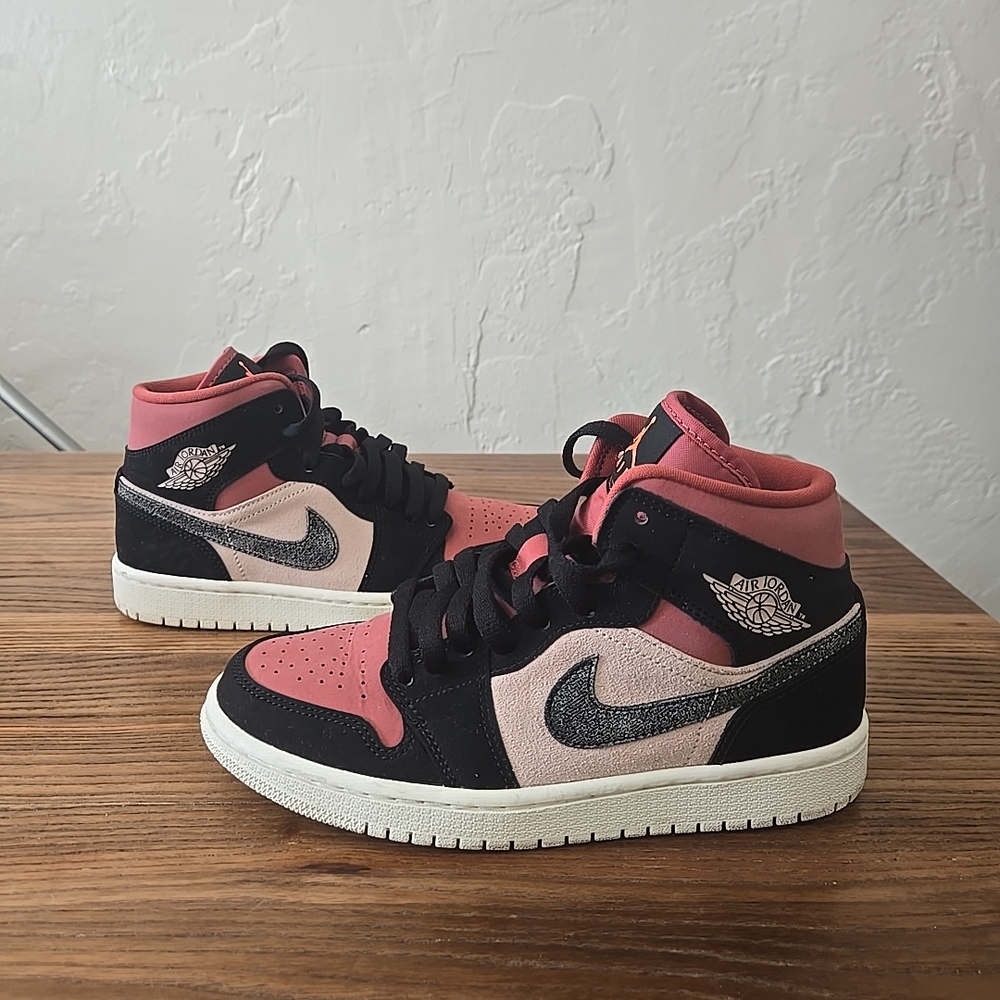Jordan Women's Black and Pink Sneakers - Picture 3 of 12